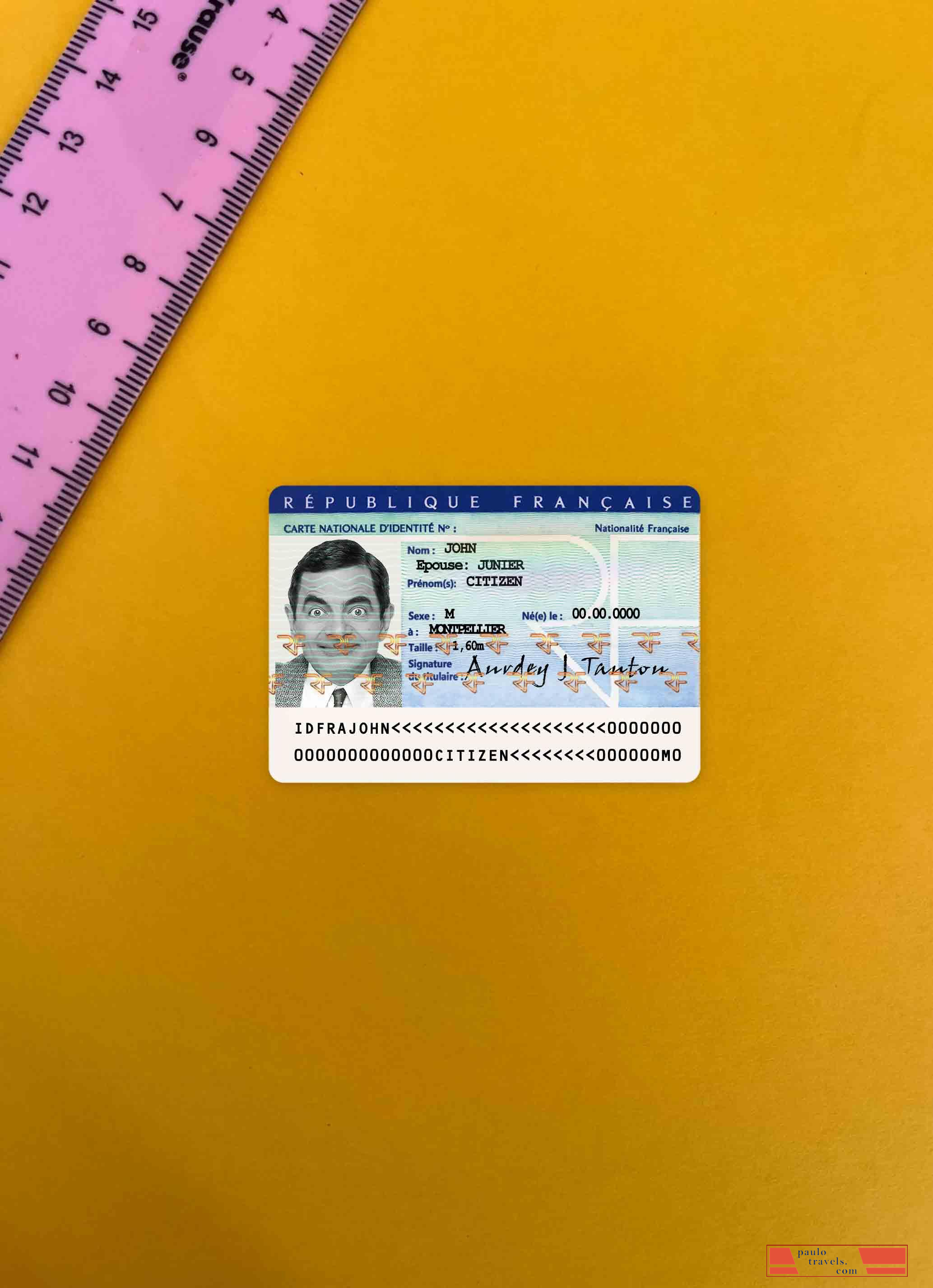 France ID photolook FRONT PSD template